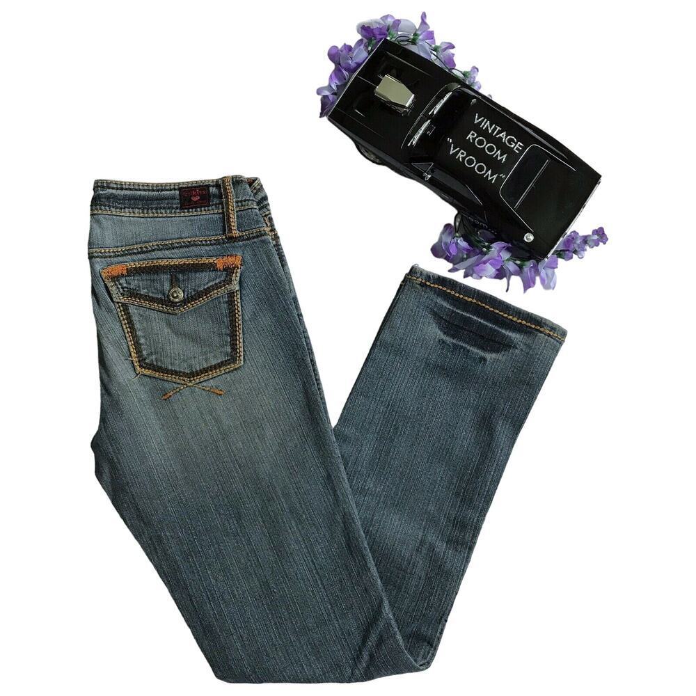 First Kiss Straight Leg Embroidered Jeans 29